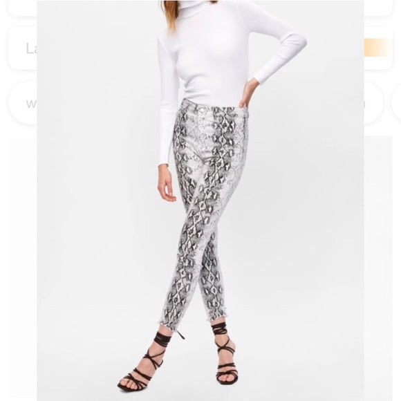 Zara Denim - Zara High Waisted SnakeSkin Jeans